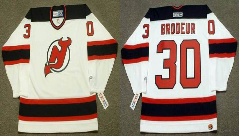 2019 Men New Jersey Devils 30 Brodeur white CCM NHL jerseys